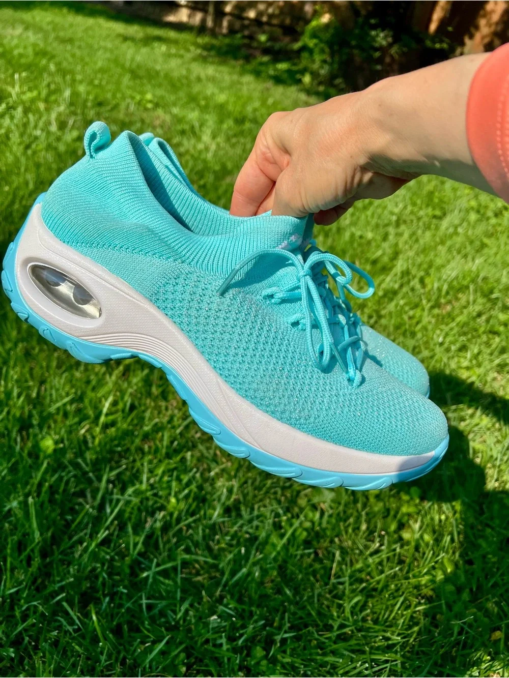 Mishansha Light Teal Aqua Running Athletic Sneakers Tennis Shoe Women 11 nurse